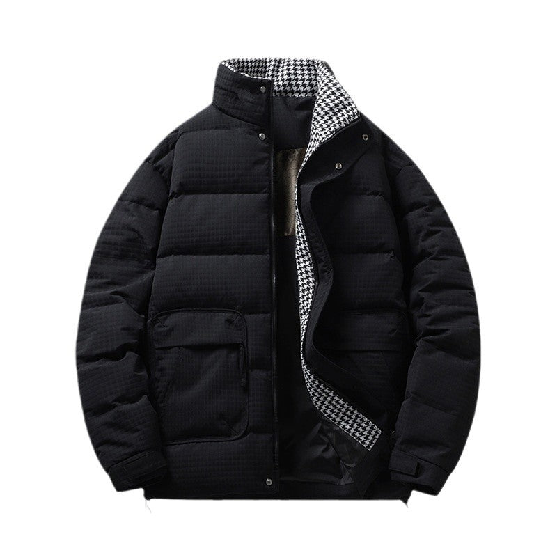 Men's quilted jacket with houndstooth lining and adjustable hem Shop Velvia