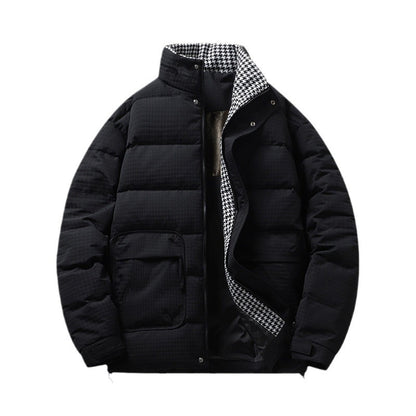 Men's quilted jacket with houndstooth lining and adjustable hem Shop Velvia