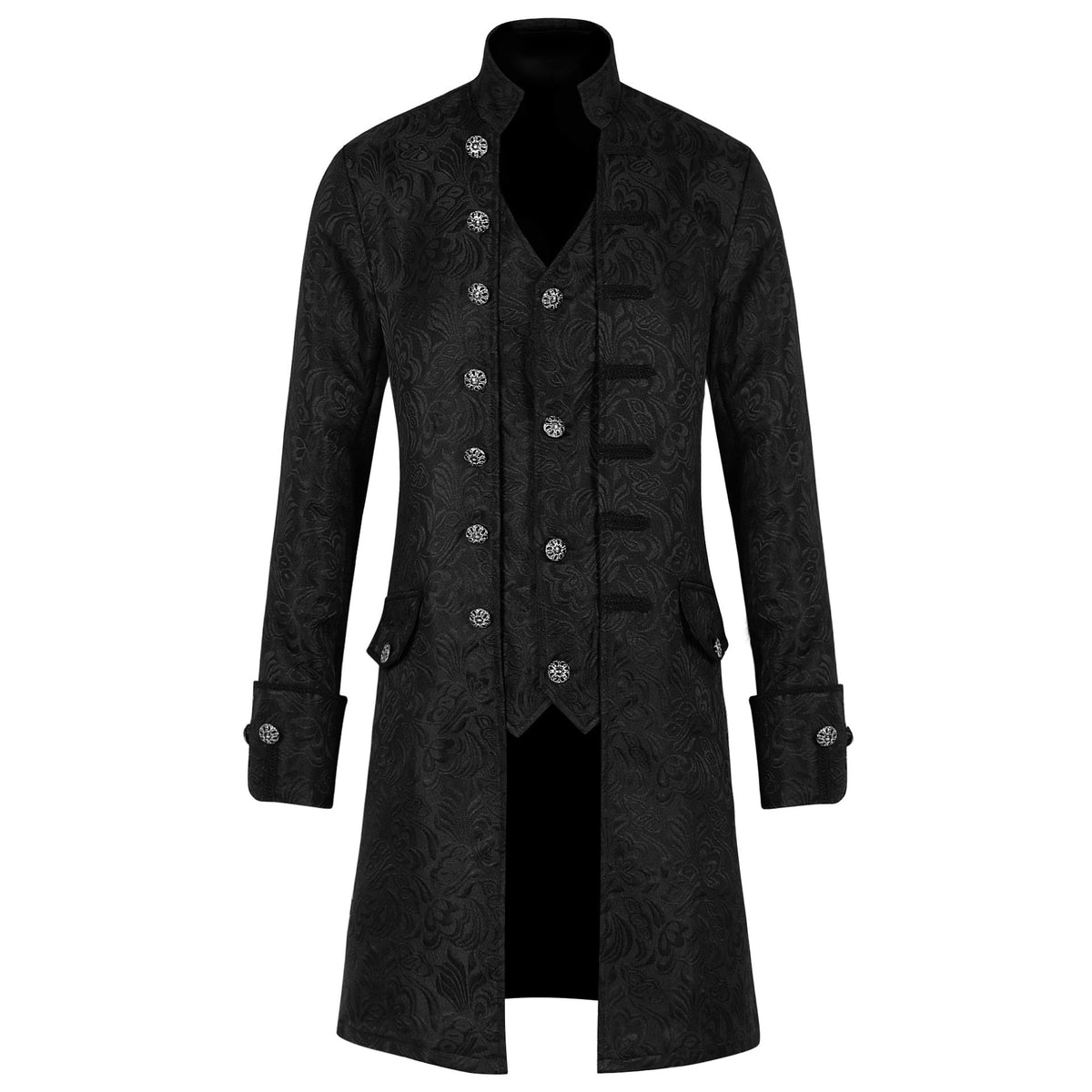 Men's longer coat with double-layer shoulder cape, concealed zipper inner lining and adjustable cuffs Shop Velvia