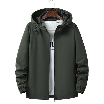 Men's Lightweight Windproof Hooded Outdoor Jacket with Full Zipper and Elastic Cuffs Shop Velvia