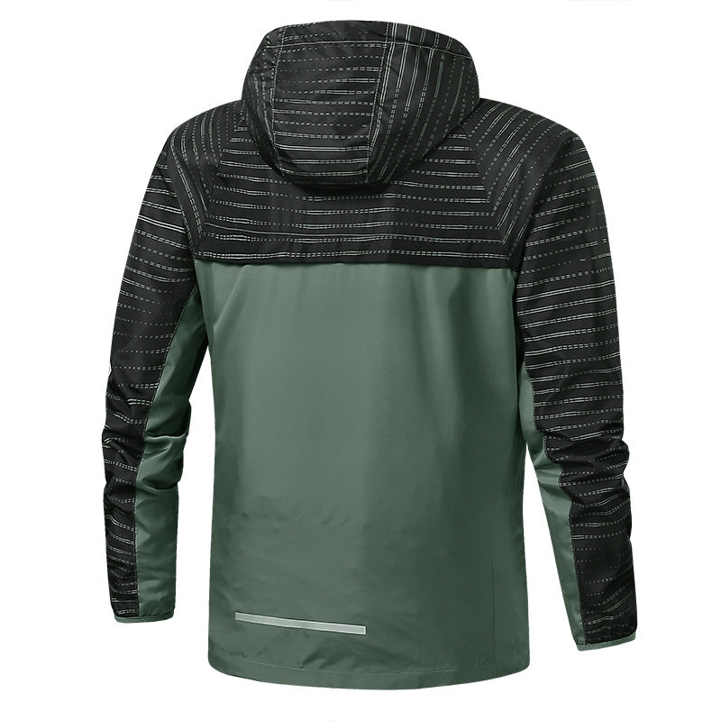 Men's Lightweight Reflective Hooded Windbreaker with Mesh Lining and Zipper Pockets Shop Velvia