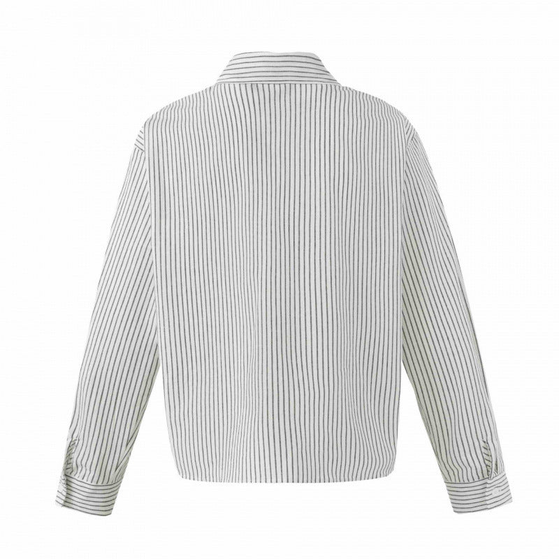 Unisex Oversize Pinstripe Shirt with Boxy Silhouette and Shirt Collar Shop Velvia
