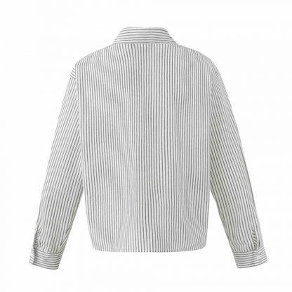 Unisex Oversize Pinstripe Shirt with Boxy Silhouette and Shirt Collar Shop Velvia