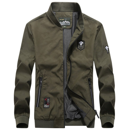 Men's Lightweight Urban Windbreaker Jacket with Mesh Lining, Embroidered Patches and Zipper Pockets Shop Velvia