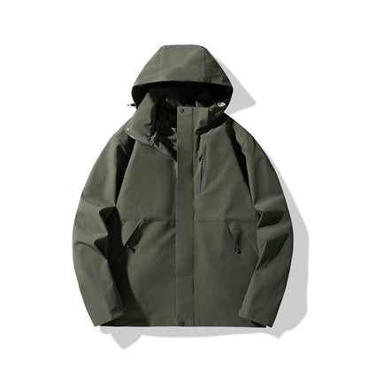 Men's Technical Waterproof Hooded Shell Jacket in Minimalist Urban Look Shop Velvia