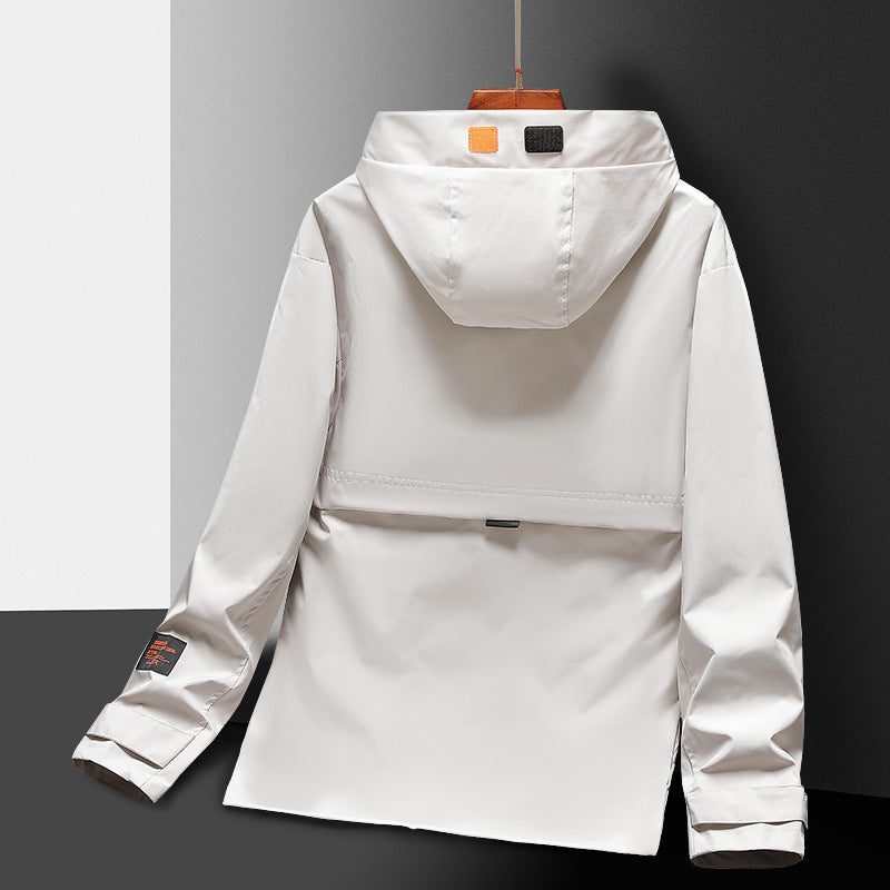 Men's Lightweight Utility Rain Jacket with Hood, Windproof Softshell and Reflective Inserts Shop Velvia