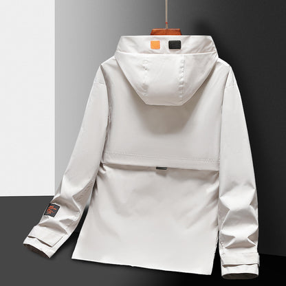 Men's Lightweight Utility Rain Jacket with Hood, Windproof Softshell and Reflective Inserts Shop Velvia