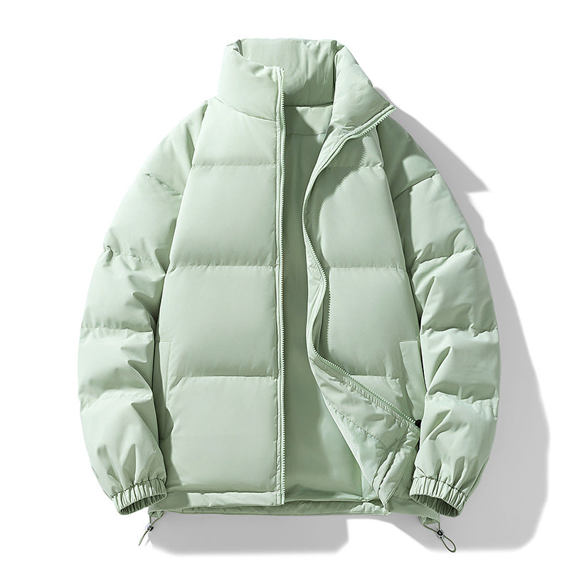 Men's Padded Puffer Jacket with High Stand Collar, Windproof Outer Layer and Adjustable Drawstring Hem Shop Velvia
