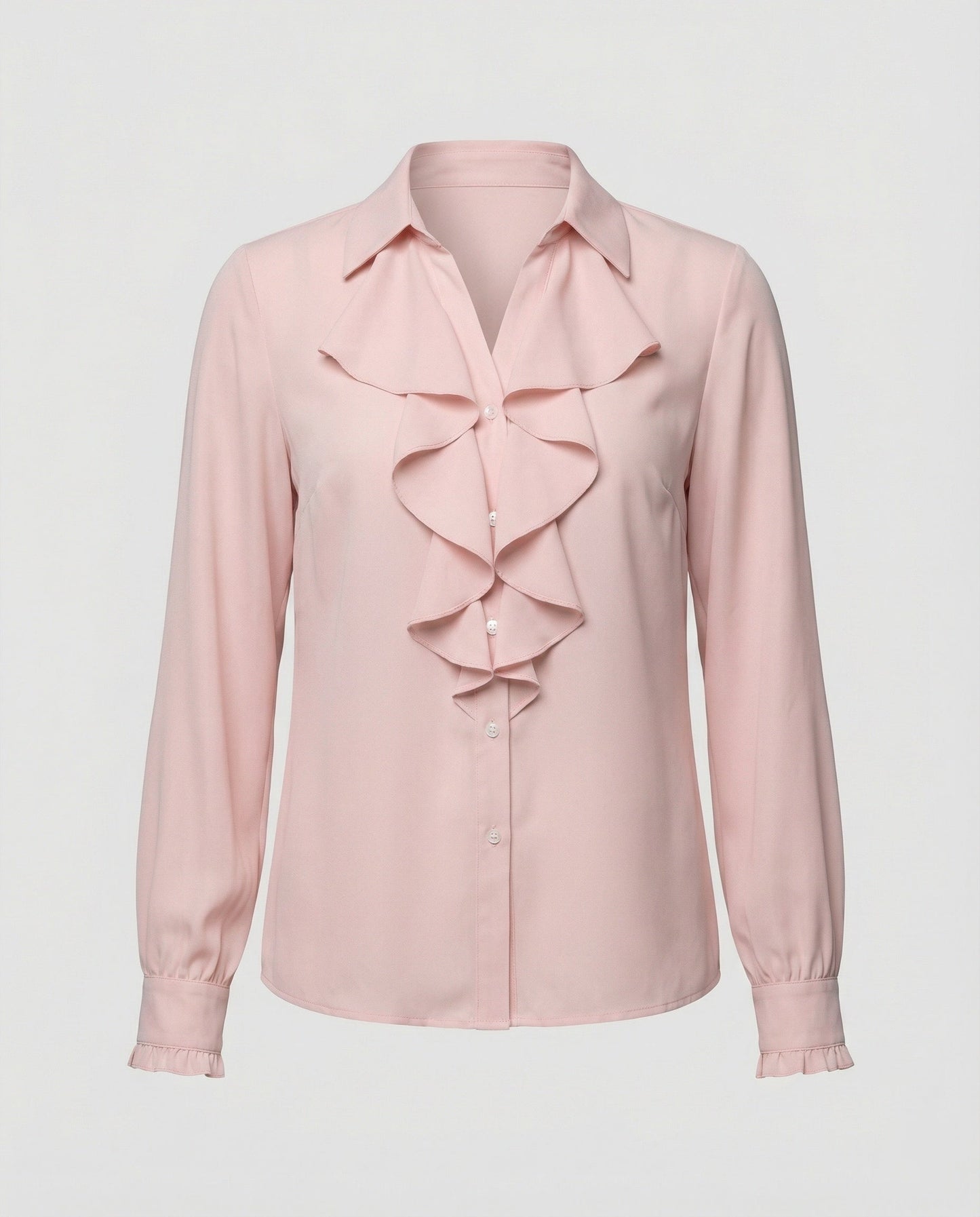 Women’s blouse with refined ruffle details and elegant sleeves
