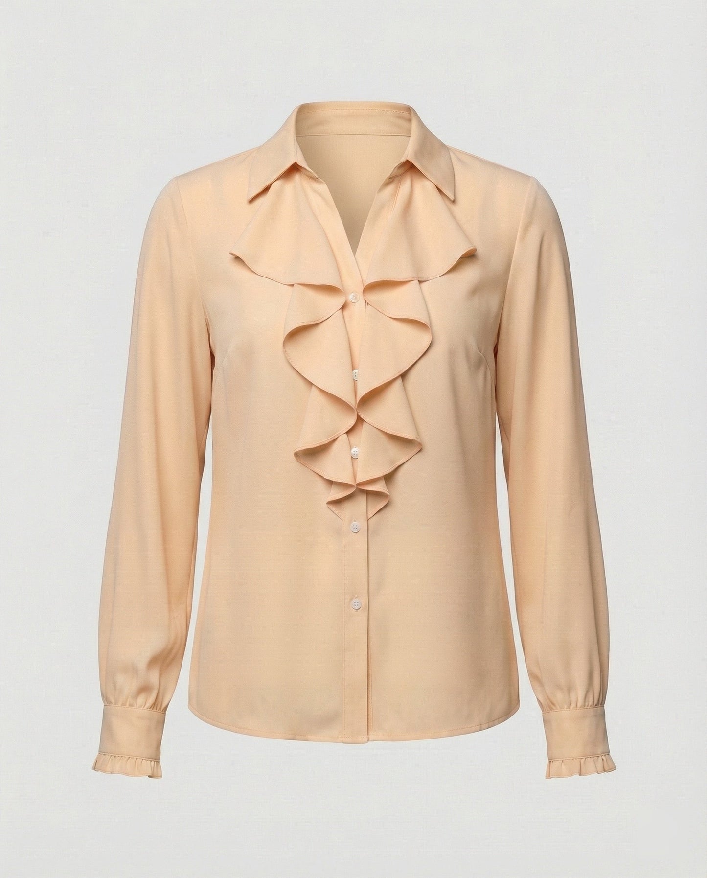 Women’s blouse with refined ruffle details and elegant sleeves