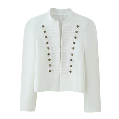 Ladies short jacket in hussar-inspired design with stand-up collar and decorative cords Shop Velvia