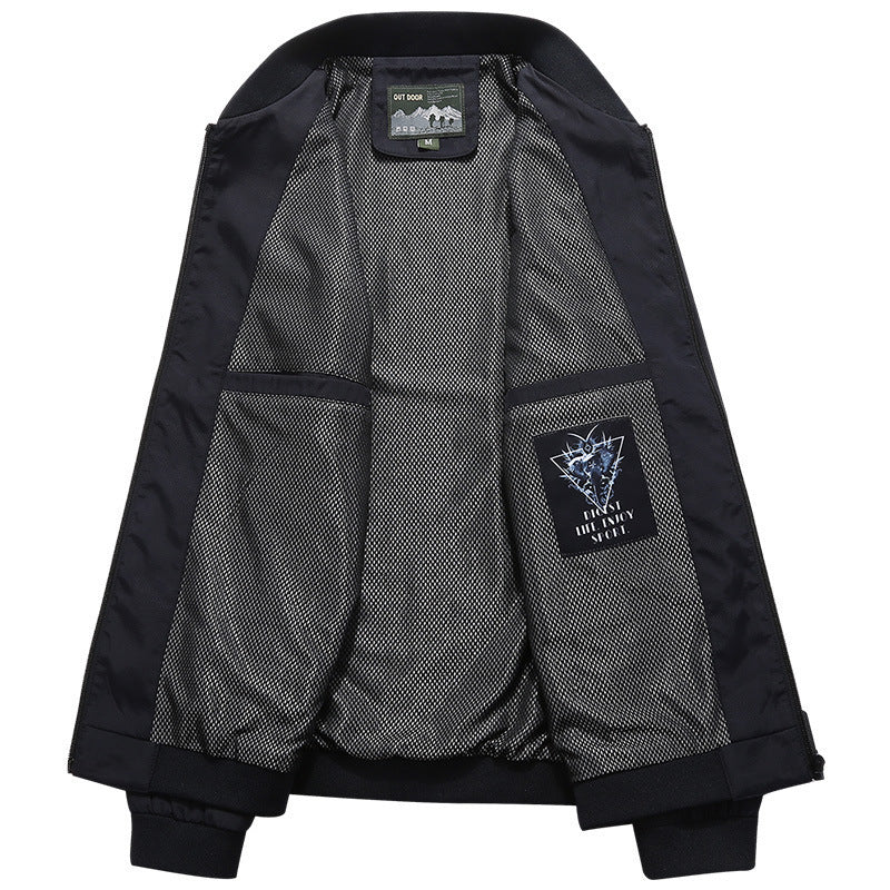Men's Lightweight Urban Windbreaker Jacket with Mesh Lining, Embroidered Patches and Zipper Pockets Shop Velvia