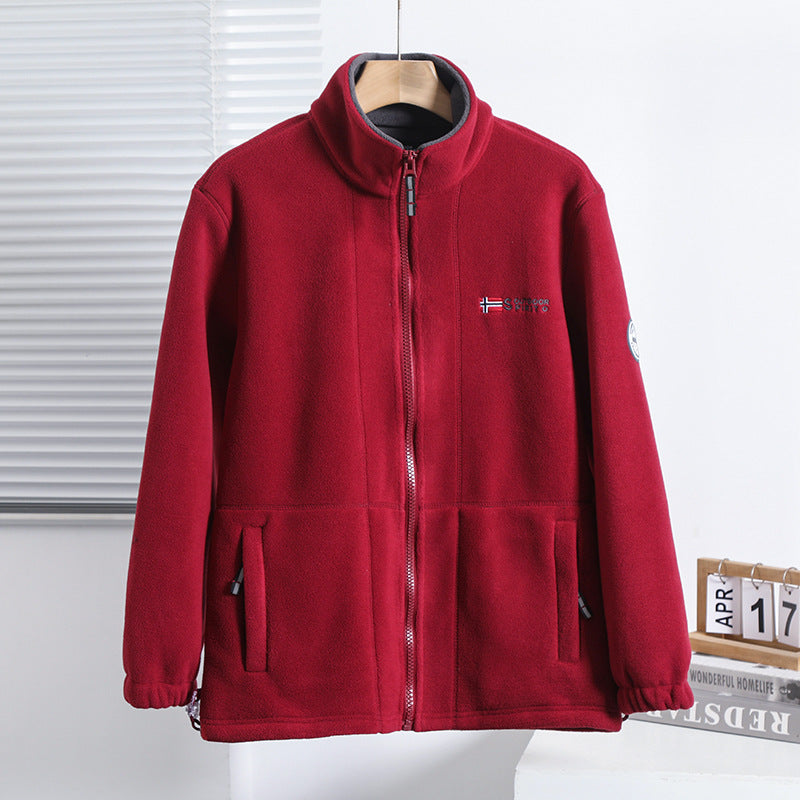 Men's microfleece quilted jacket with stand-up collar, elastic cuffs and concealed side pockets Shop Velvia
