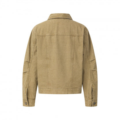 Unisex Boxy Denim Jacket in Worker Look with Metal Button Placket and Chest Pockets Shop Velvia