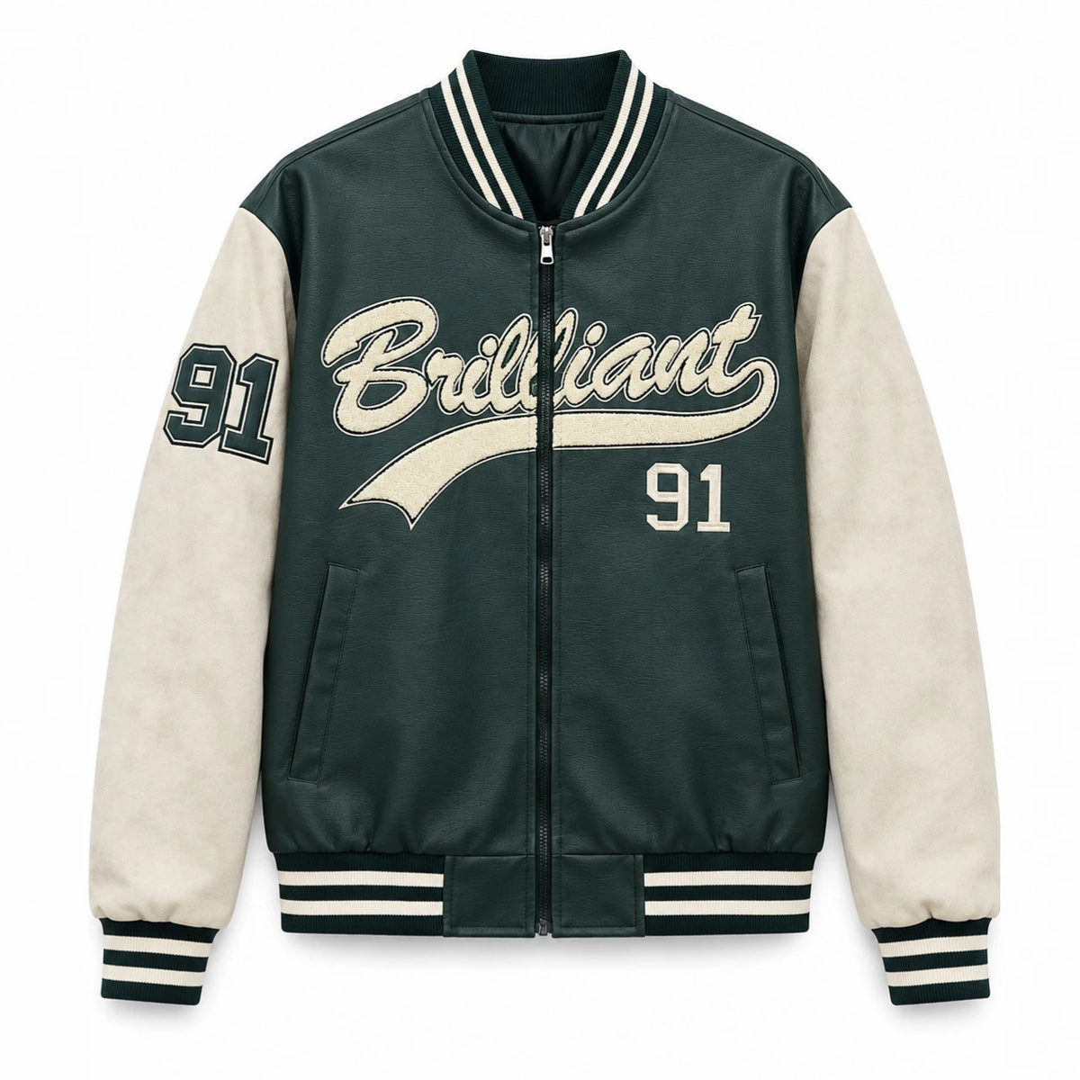 Men's varsity bomber jacket in letterman style with chenille applications Shop Velvia