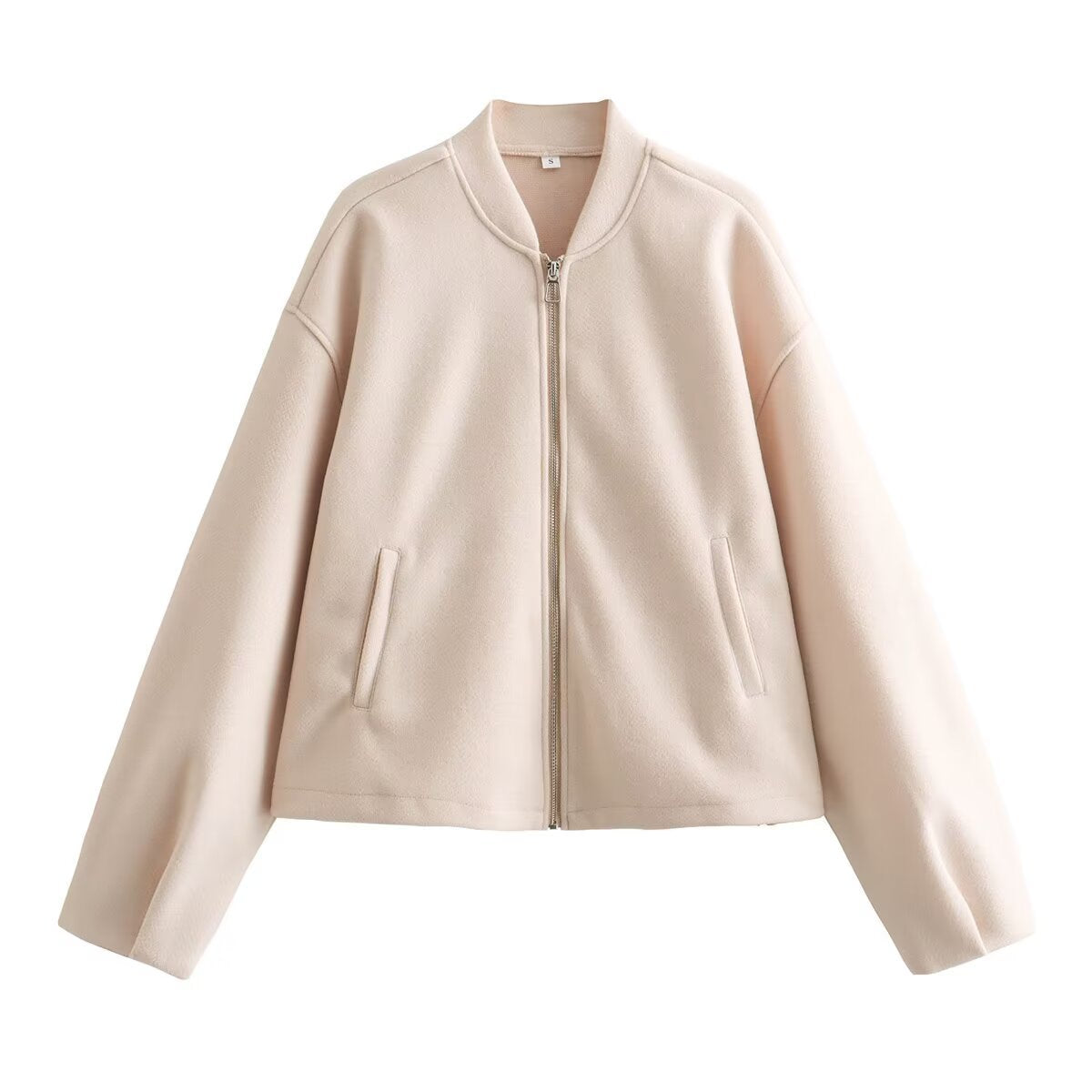 Women's Boxy Wool Blend Zip Jacket with Short Hem and Drawstring Shop Velvia
