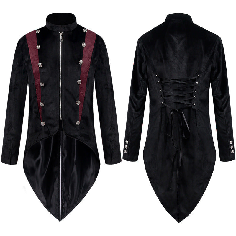 Men's tailcoat with swallowtail, embroidered lapel and ornamental cuff trim Shop Velvia