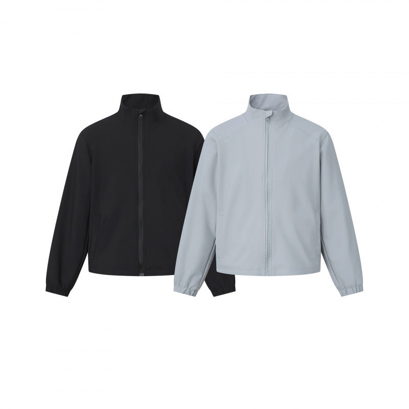 Unisex Lightweight technical short jacket with stand-up collar, concealed zipper and elastic cuffs Shop Velvia