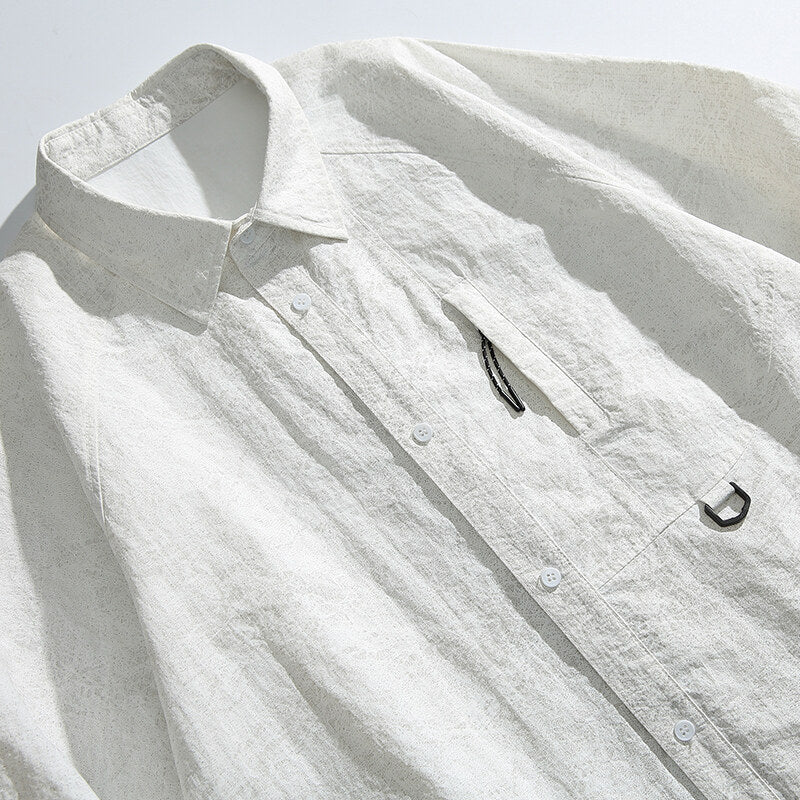 Unisex Boxy Overshirt Jacket with D-Ring and Hidden Chest Pocket Shop Velvia