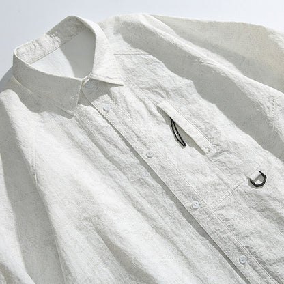 Unisex Boxy Overshirt Jacket with D-Ring and Hidden Chest Pocket Shop Velvia