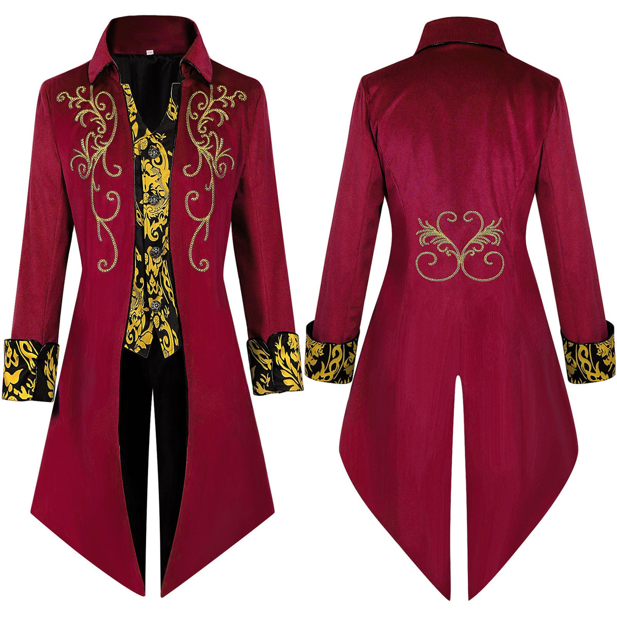 Men's tailcoat with swallowtail, embroidered lapel and ornamental cuff trim Shop Velvia