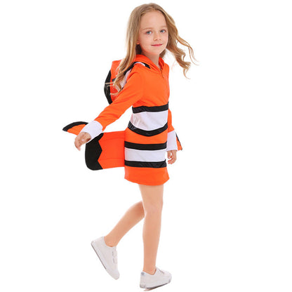 Ladies' animal costume in clownfish design with hood and colorful accents Shop Velvia
