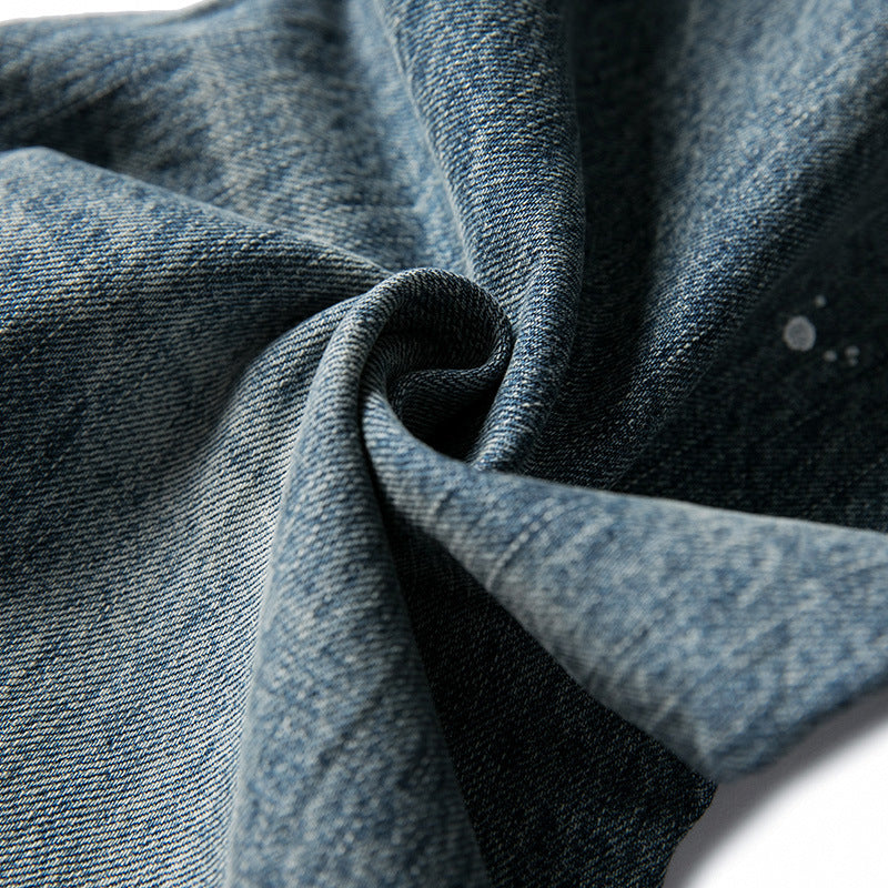 Men's Wide Baggy Jeans with Used Wash, Paint Splatter Effect and Relaxed Silhouette Shop Velvia