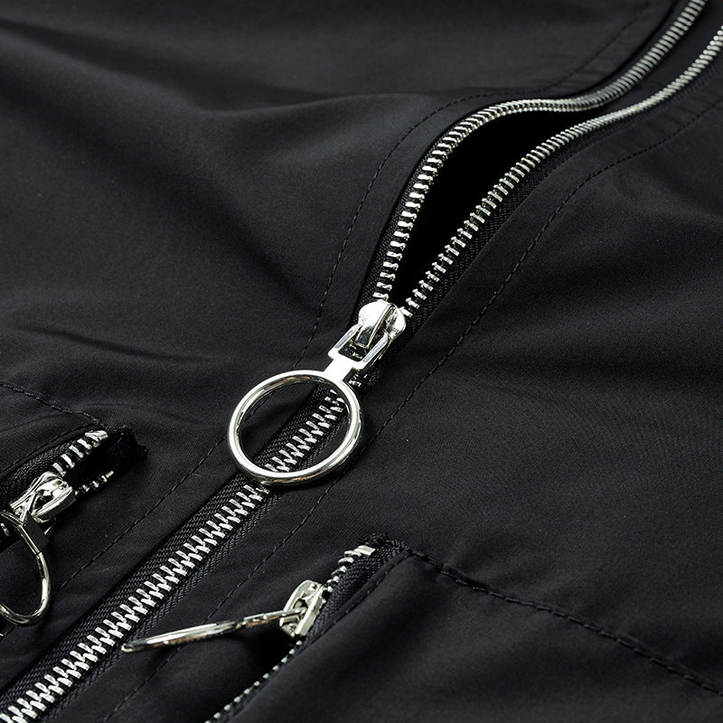 Men's Nylon Bomber Jacket in Aviator Style with Zipper Arm Pocket and Contrasting Lining Shop Velvia