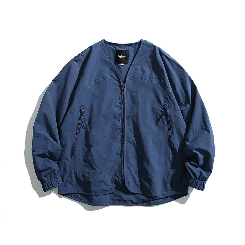 Unisex Light Oversize Over-shirt Jacket made of technical Nylon mix with V-neck and zippered pockets Shop Velvia