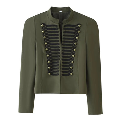 Ladies short jacket in hussar-inspired design with stand-up collar and decorative cords Shop Velvia