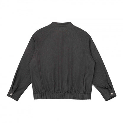 Unisex short jacket in overshirt style with standing collar, zipper, and elastic hem Shop Velvia