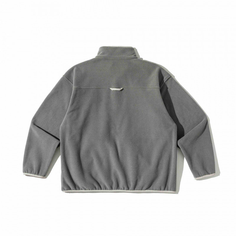 Unisex Oversized Fleece Pullover with Half Zip, Stand-Up Collar and Side Pockets Shop Velvia
