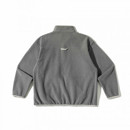 Unisex Oversized Fleece Pullover with Half Zip, Stand-Up Collar and Side Pockets Shop Velvia