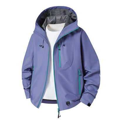 Men's water-repellent technical softshell jacket with hood, breathable mesh lining and zippered pockets Shop Velvia