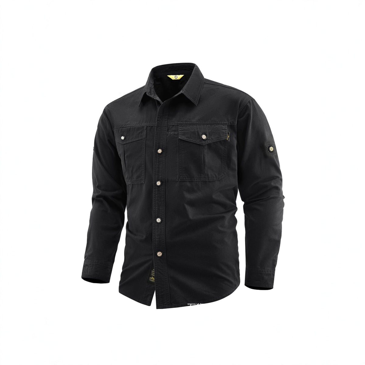 Men's Canvas Overshirt in Field Style with Chest Flaps and Full Button Placket Shop Velvia