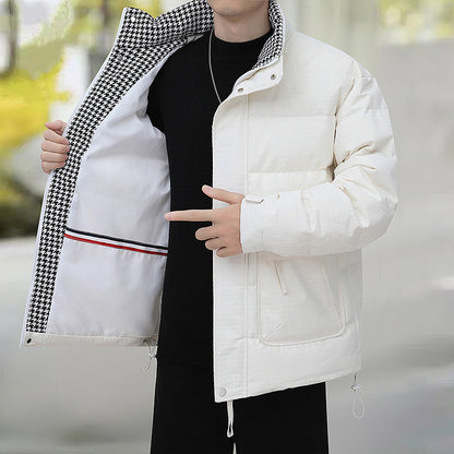 Men's quilted jacket with houndstooth lining and adjustable hem Shop Velvia