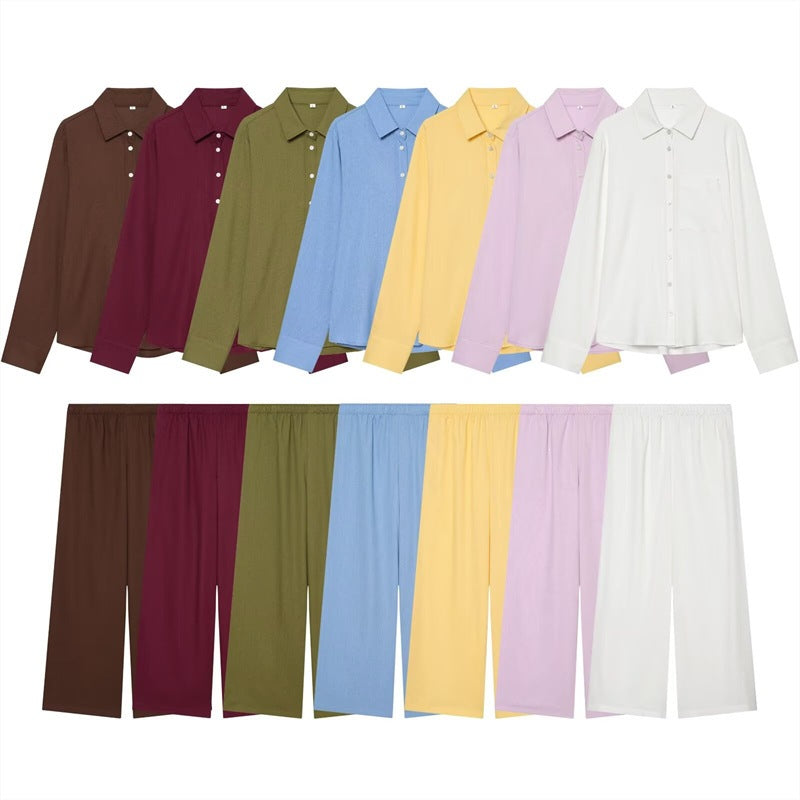 Women's Wide Palazzo Trousers with Elastic Waistband and Flowing Linen Mix Shop Velvia