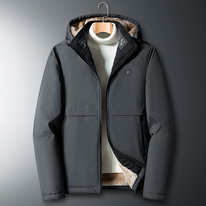 Men's transitional jacket with teddy lining, windproof outer shell and hood Shop Velvia