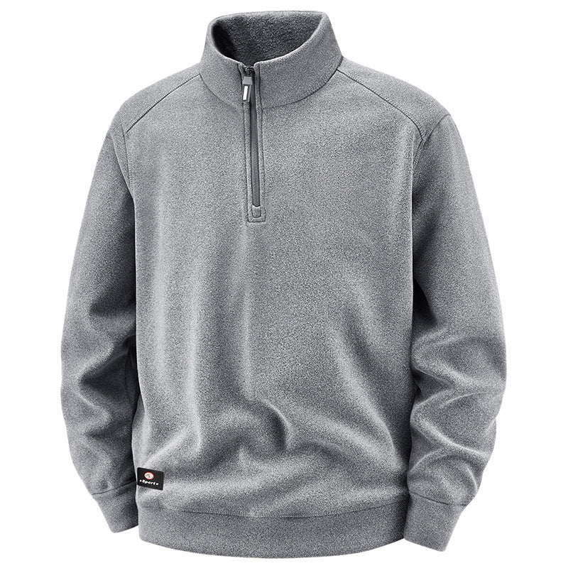 Men's Breathable Microfleece Half-Zip Sweater with Stand Collar and Raglan Sleeves Shop Velvia