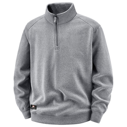 Men's Breathable Microfleece Half-Zip Sweater with Stand Collar and Raglan Sleeves Shop Velvia