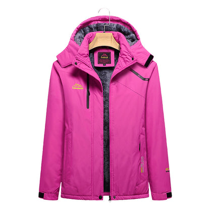 Women's Quilted Winter Jacket with Fleece Lining, Removable Hood, and Waterproof Softshell Outer Layer Shop Velvia