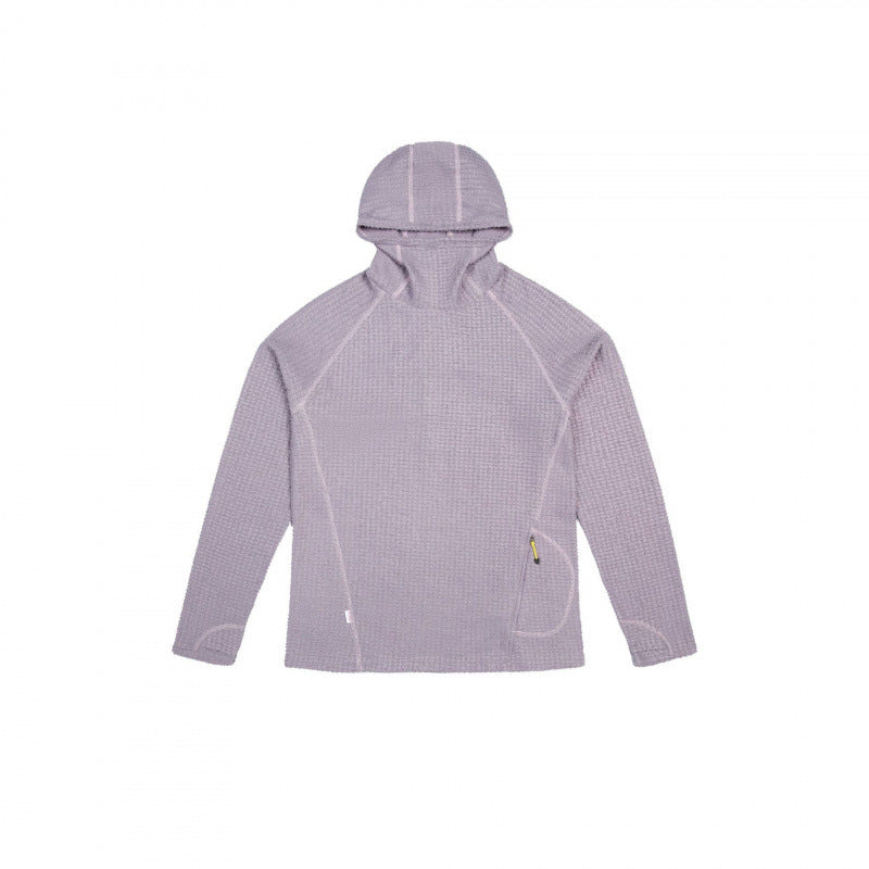 Unisex Textured Hoodie in Boxy Cut made of Waffle Knit with Raglan Sleeves and Patch Pocket Shop Velvia