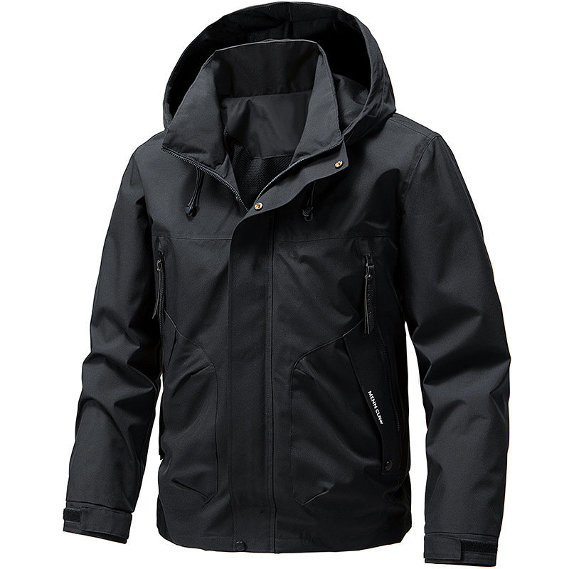 Men's Breathable Softshell Outdoor Jacket with Windproof Membrane, Adjustable Hood and Zipper Pockets Shop Velvia