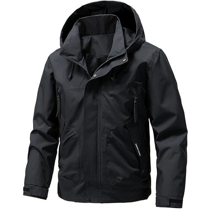 Men's Breathable Softshell Outdoor Jacket with Windproof Membrane, Adjustable Hood and Zipper Pockets Shop Velvia