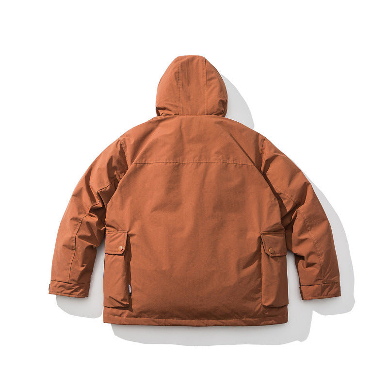 Unisex Boxy Thermo Parka with hood, two-way snap button placket and adjustable sleeve cuffs Shop Velvia