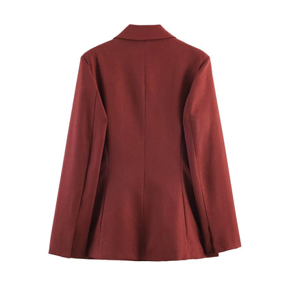 Women's Tailored Wrap Blazer with Lapel Collar and Tied Belt Shop Velvia