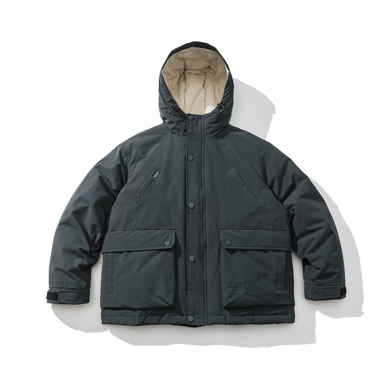 Unisex Boxy Thermo Parka with hood, two-way snap button placket and adjustable sleeve cuffs Shop Velvia
