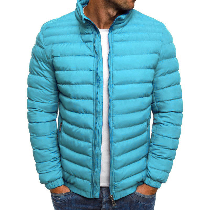 Men's lightweight quilted jacket with high collar and practical pockets Shop Velvia