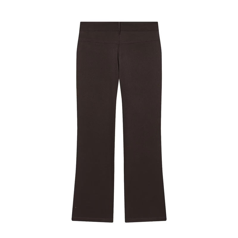 Women High-Waisted Flared Trousers with Belt Loops and Welt Pockets Shop Velvia