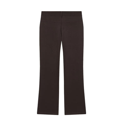 Women High-Waisted Flared Trousers with Belt Loops and Welt Pockets Shop Velvia